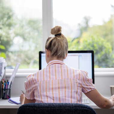 Woman working from home