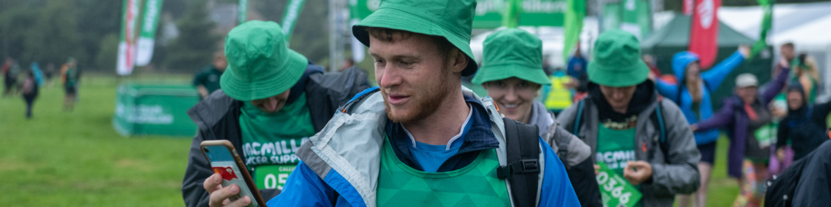 A Macmillan supporter taking part in a fundraising challenge