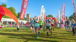 Cotswold Way challenge competitors at the start of a race