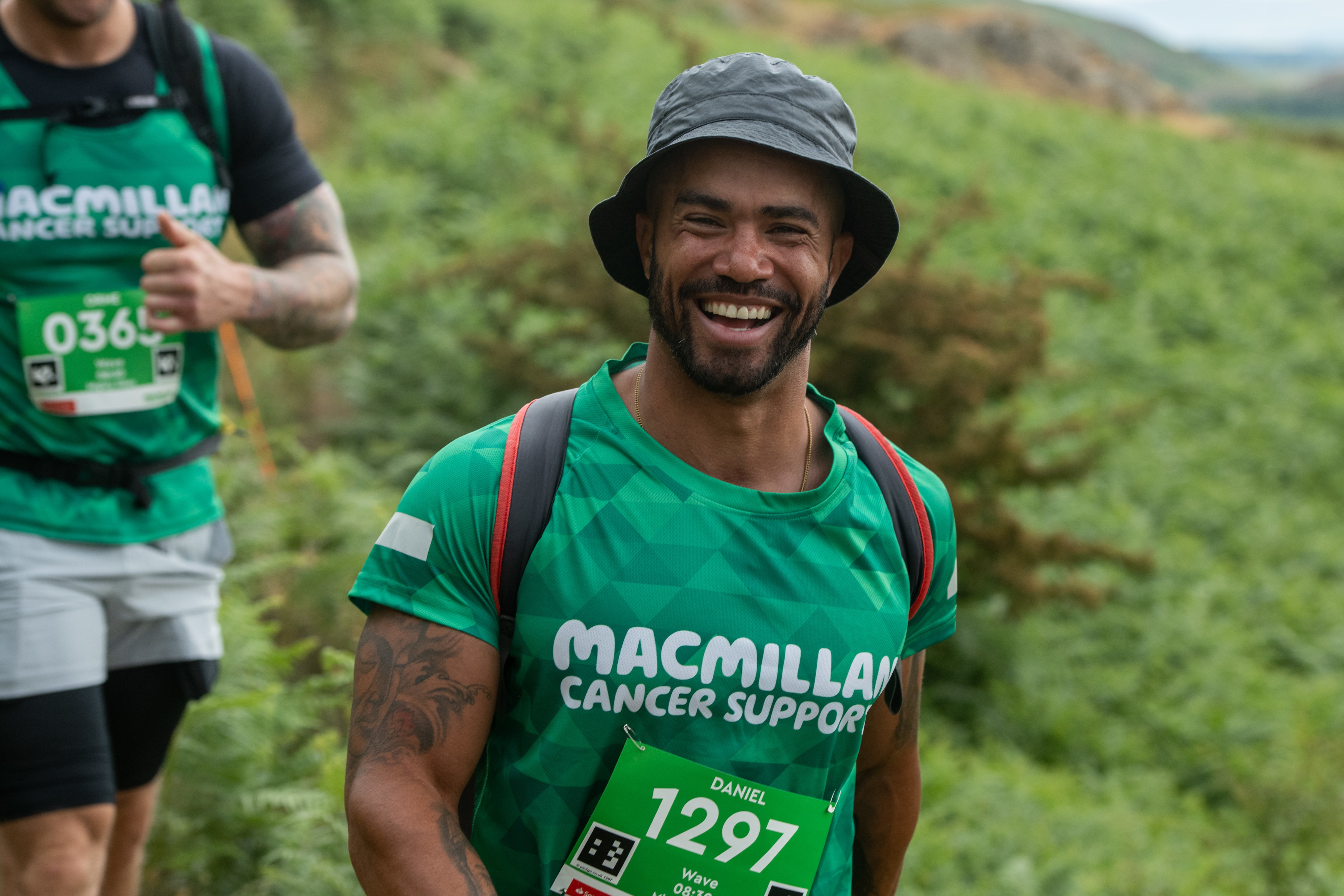 Daniel, wearing a bucket hat on a Mighty Hike
