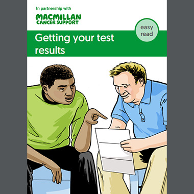 The cover for the Getting your test results easy read booklet.