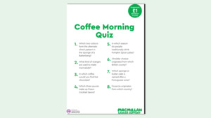 The PDF contains a preview of the Coffee Morning quiz.