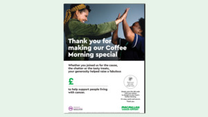 The graphic shows a preview of the thank you poster.