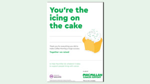 The graphic shows a preview of the Coffee Morning certificate PDF.