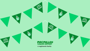 A graphic that has been created for people to use as a background for a virtual Coffee Morning.