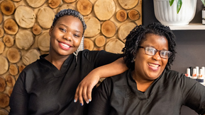 Two black women in a beauty salon