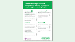 A preview of the Coffee Morning host checklist.