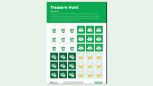 A preview of the Coffee Morning Treasure Hunt resource.