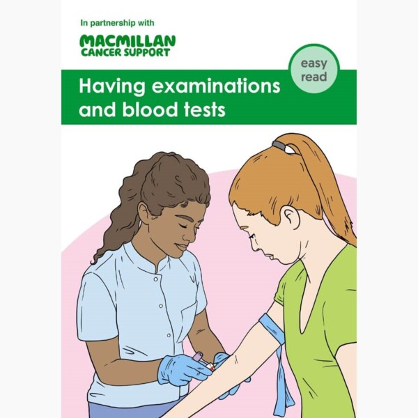 Cover of a booklet about having examinations and blood tests 
