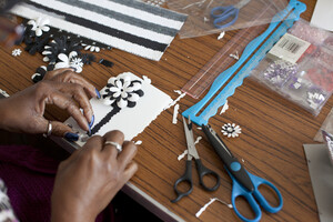 Woman's hands crafting