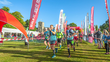 Cotswold Way challenge competitors at the start of a race