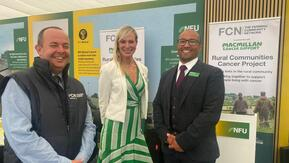 2 men and 1 woman from Macmillan Cancer Support and the Farming Community.