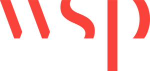Stylised WSP logo with red lettering which reads WSP. 