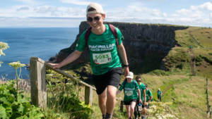 Might hikers walking up a some coastal steps