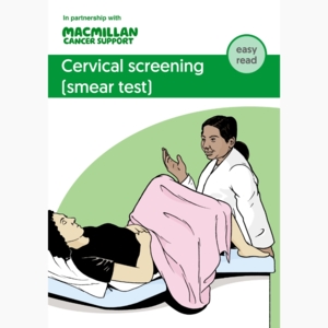  Illustration of a healthcare professional and a patient during a cervical screening (smear test).