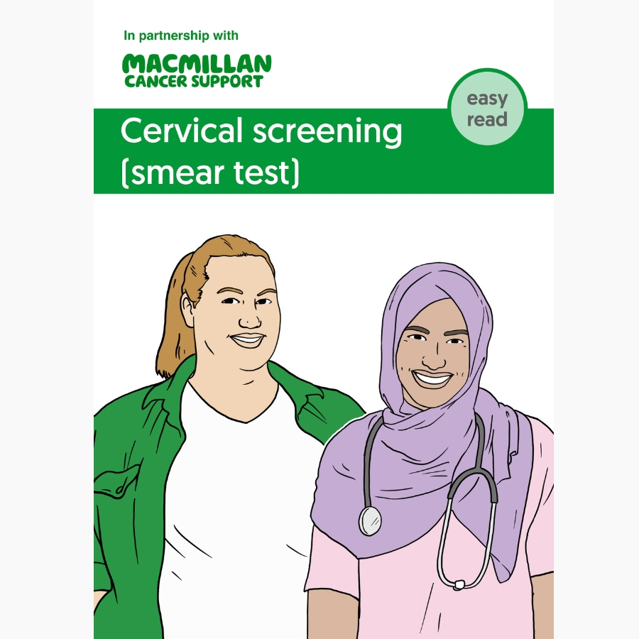  Illustration of a healthcare professional and a patient during a cervical screening (smear test).
