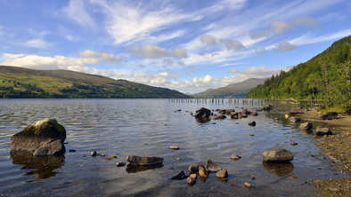 An image of Loch Tay, advertising the Go Swim Loch Tay 2024 event.