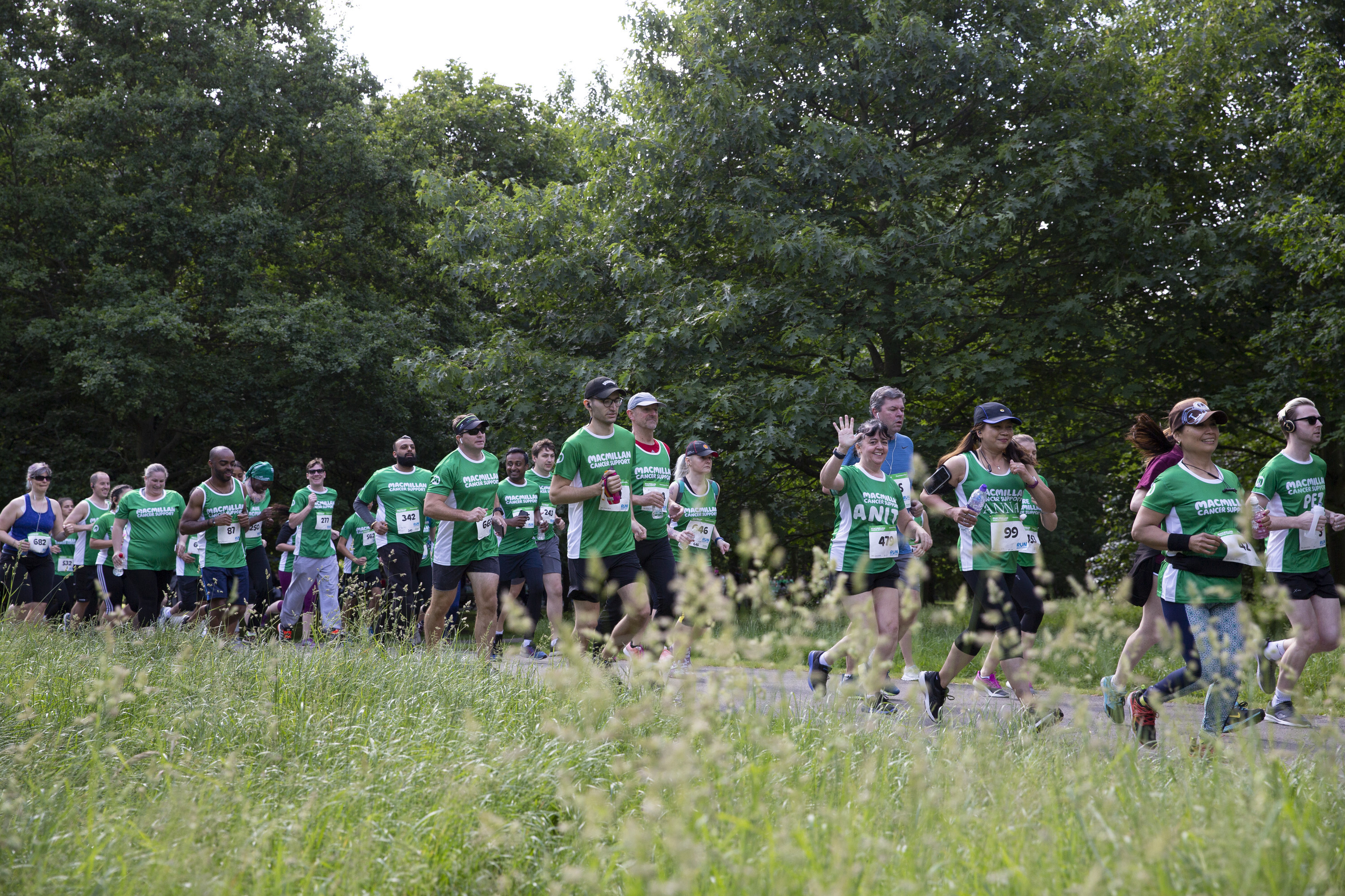 A group shot of Macmillan runners at Run Regents Park 2019