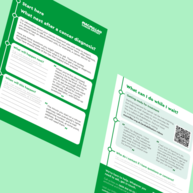 green background with download our guide to help you prepare for your cencer journey written on it.