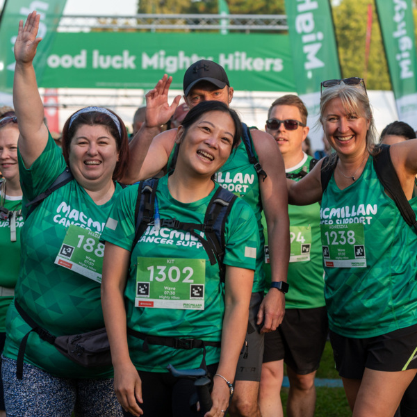 Mighty Hikers waving