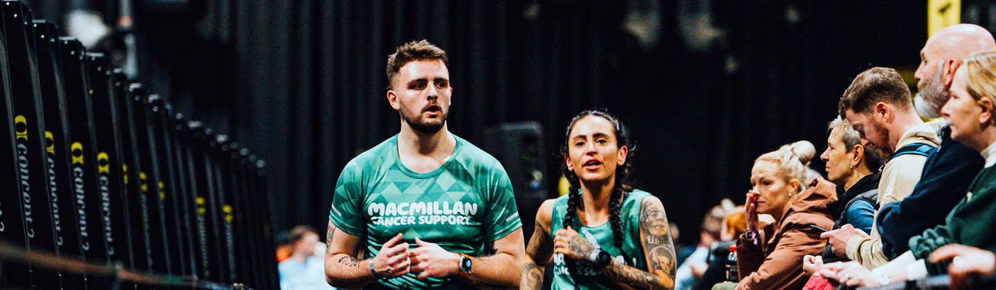 Two Macmillan HYROX competitors