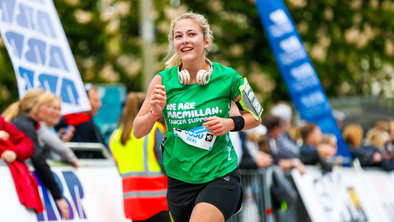Woman running for Macmillan