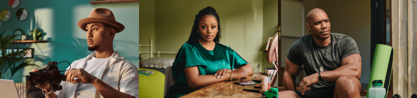 Collage of three people