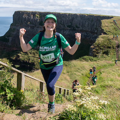 Mighty hikers walking up a coastal path