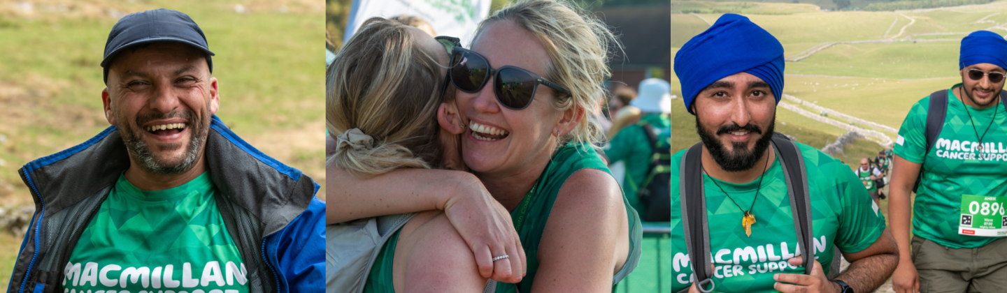 Three image collage of people during their Mighty Hike