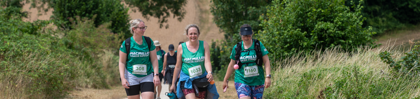 Mighty Hikers hiking up a hill