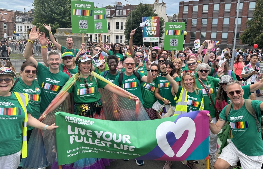 Macmillan supporters at Brighton Pride 2025
