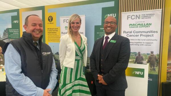 2 men and 1 woman from Macmillan Cancer Support and the Farming Community.