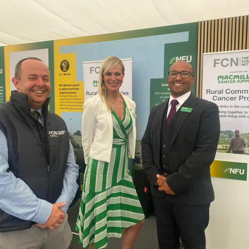 2 men and 1 woman from Macmillan Cancer Support and the Farming Community.