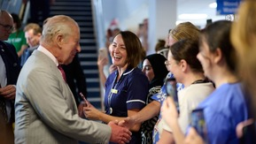 His Majesty meeting with Macmillan Professionals at newly redeveloped Sir Robert Ogden Macmillan Cancer Care Centre in York