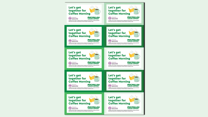 A preview of the Coffee Morning invites you can use to invite people to your event. 