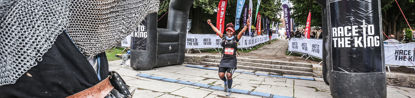 Ultra runner crossing the finish line