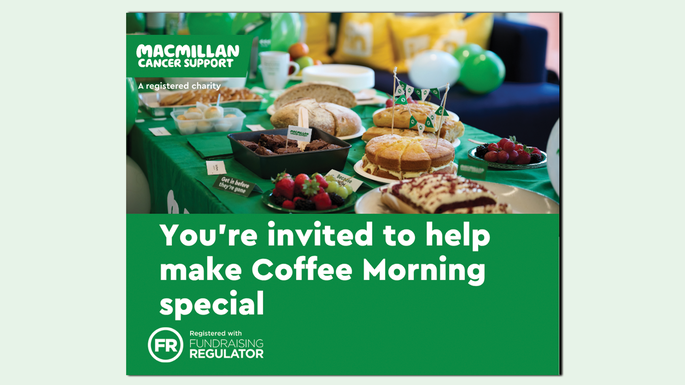 A graphic featuring a preview of a Facebook image that people can use to talk about their Coffee Morning on social media.