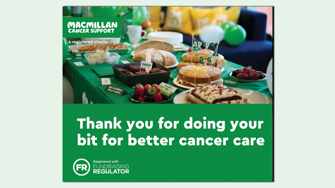 A preview of a graphic you can share on Facebook to thank people for supporting your Coffee Morning.