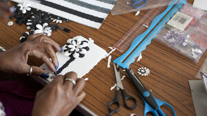 Woman's hands crafting