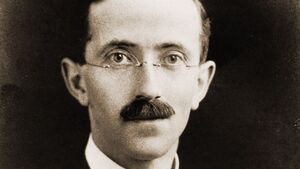 A black and white portrait of Macmillan's founder, Douglas Macmillan