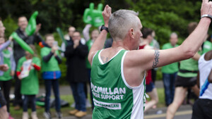 The back of a runner's Macmillan t-shirt. London Marathon 2019