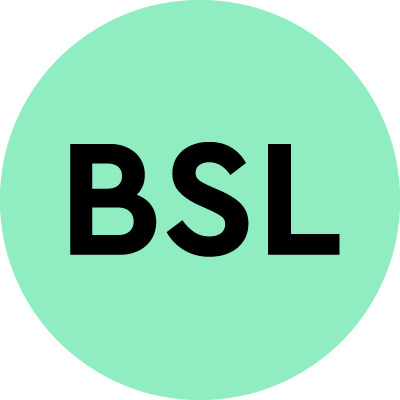 The letters BSL in black on a green background.
