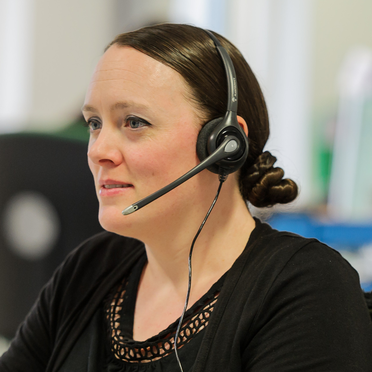 A woman taking a call 