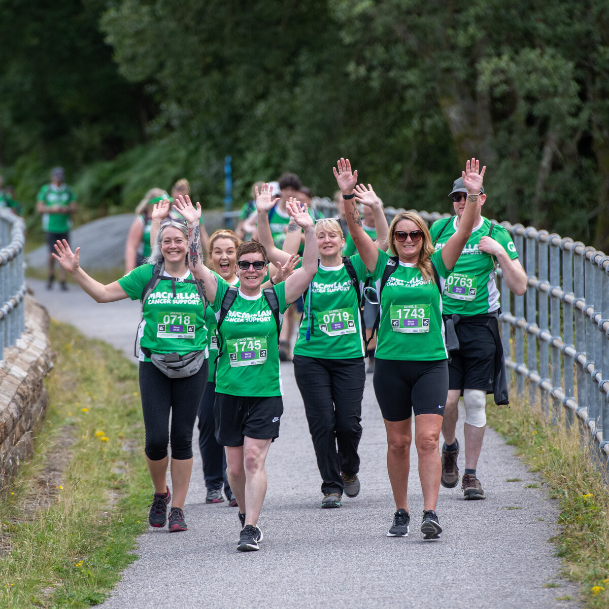 Macmillan supporters on a hike