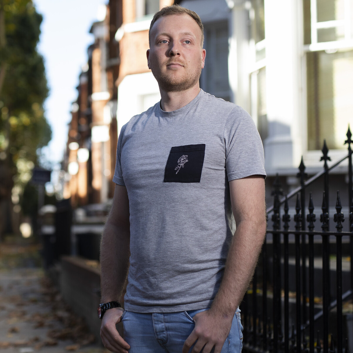 Neil standing in the street 